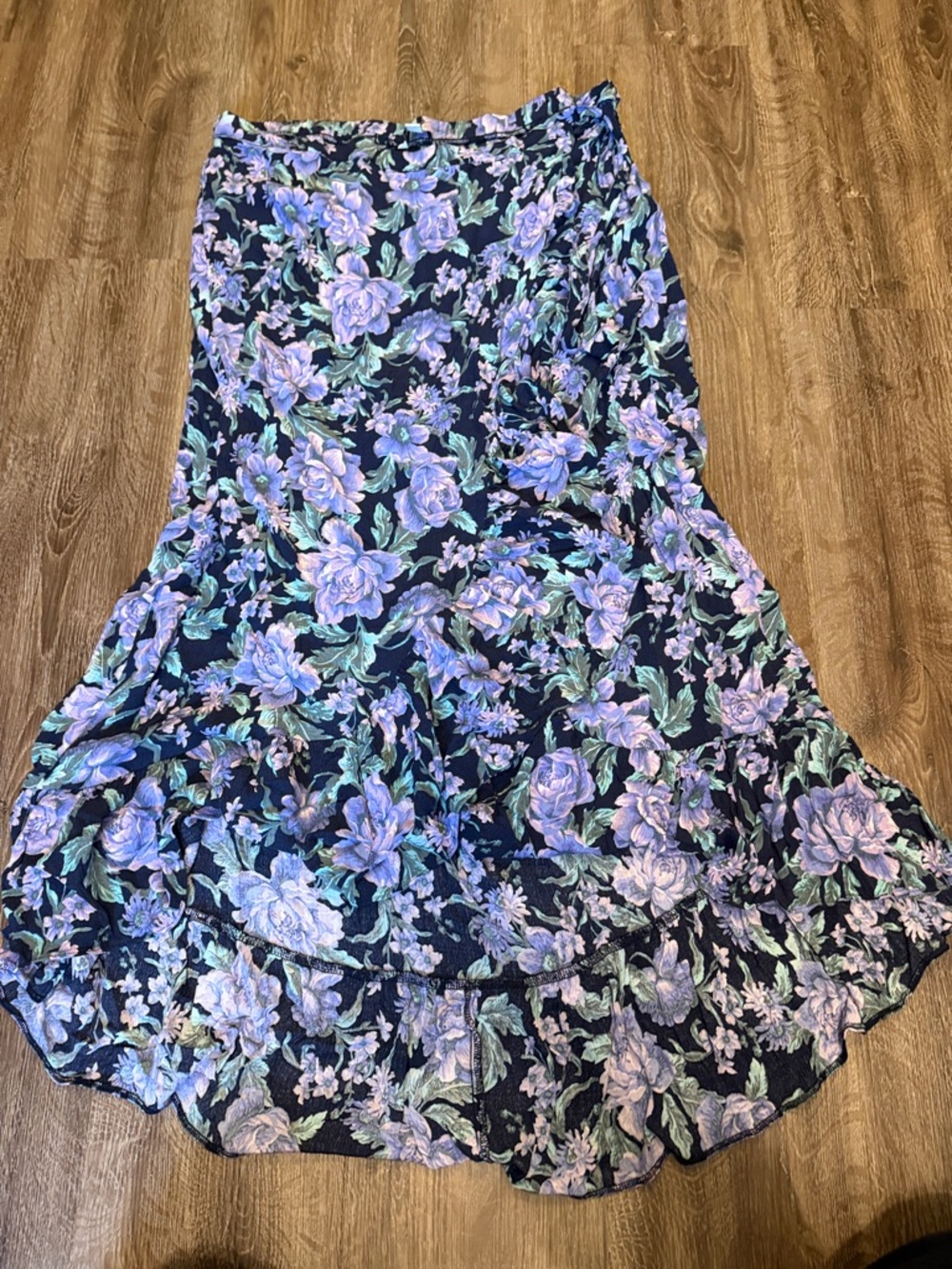 American Eagle Outfitters Navy Skirt with Lavender Floral Print